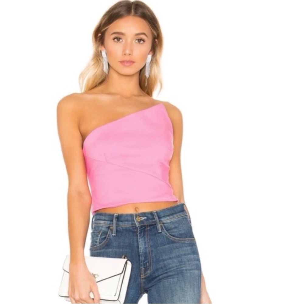 Superdown Quincy Hot Pink Strapless Top medium
